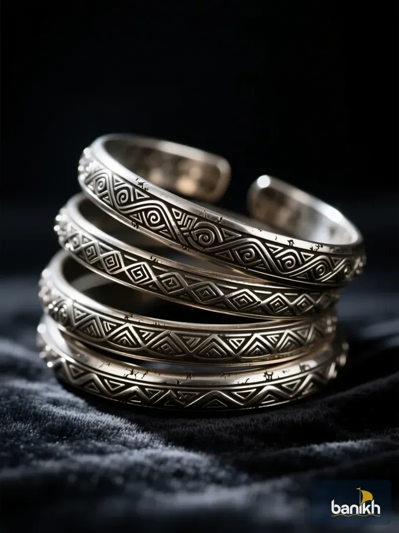 অক্সিডাইজড সিলভার চুড়ি সেট